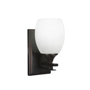 Toltec Uptowne 1 Light Sconce, Granite, 5" White Linen Glass - 131-DG-615 - Picture 1 of 1