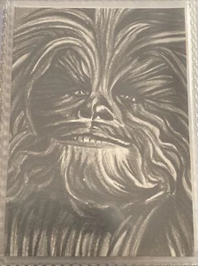 Tarjeta ACEO Chewbacca 2010 boceto artístico original 3x4 Star Wars 1/1 - Imagen 1 de 2