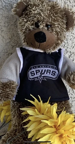 NBA San Antonio Spurs Bear In Spurs Hoodie Outfit  13” Plush Cover
