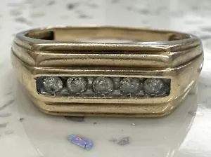 Siegelring 9 kt Gelbgold Kanalbesatz Diamant Größe W vollständig gepunzt - Bild 1 von 23