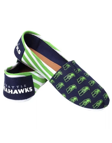 NFL Seattle Seahawks Ladies Canvas Stripe Shoes Slippers Cover