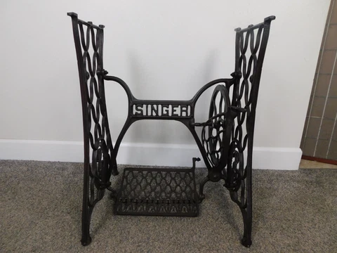 Industrial Original Antique Singer Cast Iron Treadle Sewing Machine Base Table Cover