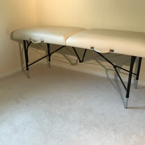 Oakworks WELLSPRING massage table, Cream Color -triple thick, adjust -new cond. - Picture 1 of 10