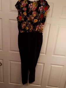 forever 21 sleeveless jumpsuit floral top 1X EUC! - Picture 1 of 7