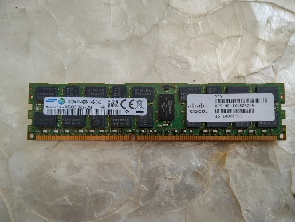 16GB CISCO SDRAM MEMORY DDR3 UCS-MR-1X162RZ-A 15-14068-01 2RX4 PC3-14900R 1.5V  - Image 1 of 1