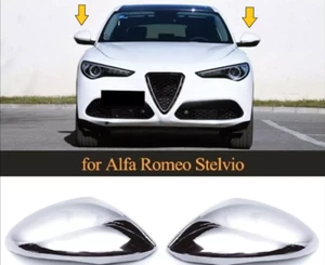 Chrome Mirror Cover Stainless Steel For Alfa Romeo Stelvio 2PCS - Picture 1 of 2