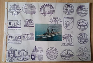 D 186 Zerstörer Mölders Marine großer Bogen mit 20 Sonderstempeln RAR - Bild 1 von 1