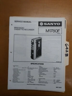 Sanyo Service Manual Original Repair Book mini tape recorder 642b - Image 1 of 4