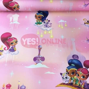 Shimmer & Shine Wallpaper Princess Girls Bedroom Tiger Stars Temple Clouds Pink - Picture 1 of 1