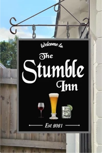 PERSONALISED HANGING PUB SIGN MAN CAVE NEW DESIGN FREE POSTAGE - Picture 1 of 9