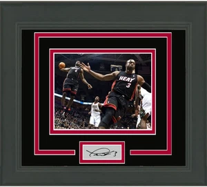 Framed Dwyane Wade Facsimile Laser Engraved Auto Miami Heat Photo - Picture 1 of 1