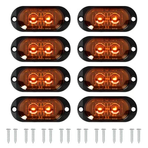 8X LED 12/24V LKW Seitenmarkierungsleuchte Begrenzungsleuchten Gelb Anhänger E8 - Bild 1 von 9