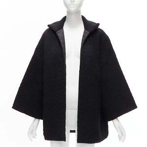 MISSONI Double Thermore black textured quilted trapeze wide sleeve coat IT40