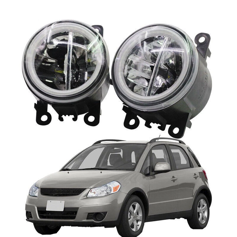 Luz antiniebla LED + anillos de ojo de ángel luces de circulación diurna DRL aptas para Suzuki SX4 Foto 1 de 4