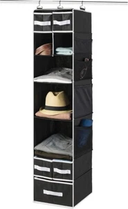 9-Regal Hängend Kleiderschrank Aufbewahrung Organizer mit Schubladen - Atmungsaktiv Kinderzimmer Han - Bild 1 von 7