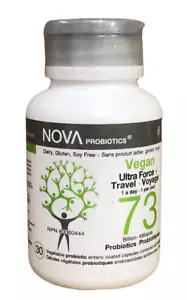NOVA PROBIOTICS Vegan ULTRA STRENGTH & TRAVEL 73 Billion Probiotics per Capsule - Picture 1 of 4