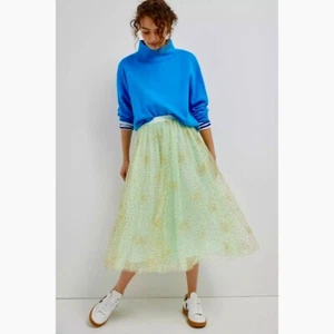 NWT!! ANTHROPOLOGIE Sydney Shimmer Tulle Midi Skirt Metallic Glitter Twirl Small - Picture 1 of 18