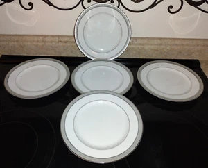 5pc MIKASA Platinum Crown Fine China 8.25” Salad Plate Set L3428 - Picture 1 of 10