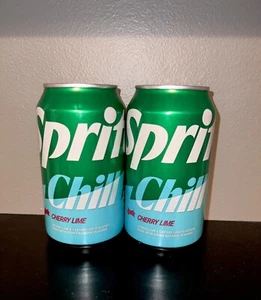 🟡New Limited Edition Exclusive 2024 SPRITE CHILL Cherry Lime Soda 12oz (2 Cans) - Picture 1 of 2