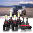 For Nissan Armada 2011-2015 LED Headligth Fog light Combo Bulbs 9005+9006+H11