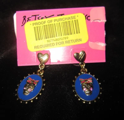 PENDIENTES COLGANTES CAMAFEO CALAVERA LIGA IVY BETSEY JOHNSON Foto 1 de 2
