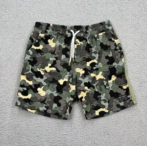 Maui and Sons Sweat Shorts Men's Small Green Brown Camo Sports Lounge Athleisure - Picture 1 of 7