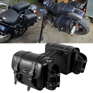 Motorcycle Side Saddlebag For Harley Dyna Softail Sportster 883 1200 Travel Bag - Foto 1 di 12