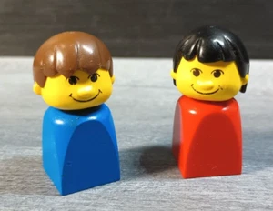 Vintage 1981 - 1992 LEGO Basic Figure Finger Puppet Set Boy & Girl Minifigures - Picture 1 of 7