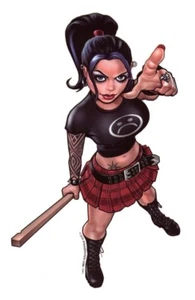 3 inch Mini - Clubber Rebel PUNK ROCK PinUp Stickers Decals Art by Keith Garvey - Picture 1 of 1