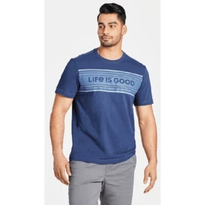 Life Is Good Crusher T-Shirt Manica Corta Blu Uomo Taglia XL - Foto 1 di 9