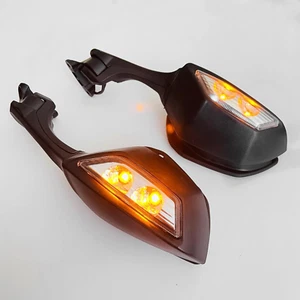 Rear View Mirrors LED Turn Signal Fit For Kawasaki Ninja ZX10R 2016-2023 2018 19 - Picture 1 of 13