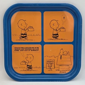 Peanuts Charlie Brown Snoopy Metal Tray Vintage United Feature Syndicate 1969 - Picture 1 of 11