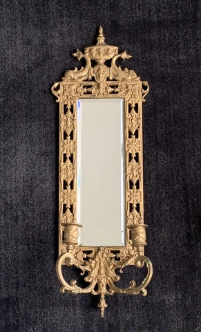 Neoclassical style Wall Mirror / Candle Wall Sconce ~ dolphins Cover