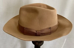MILLER HATS President Pekannussfell Filz FEDORA Hut Größe 6 1/2 Cowboy - Bild 1 von 8