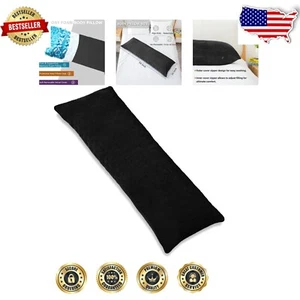 Cooling Memory Foam Body Pillow for Side Sleepers – Large 20x54 Inches Black - Picture 1 of 9