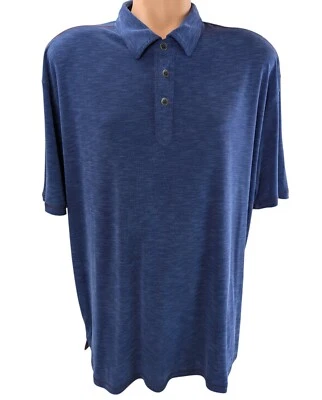 Tommy Bahama Men's XXL Blue Red Stitching Short Sleeve Lyocell Golf Polo Shirt - Image 1 of 4