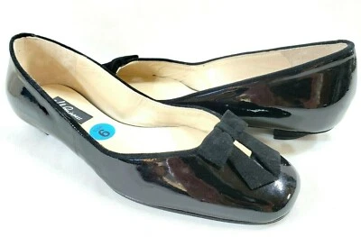 Arco plano de terciopelo de charol LULU GUINNESS ¡NUEVO! Talla 6/36 Negro Foto 1 de 4