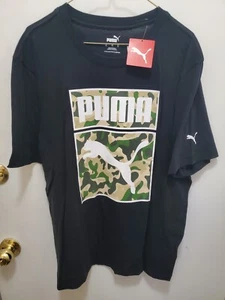 PUMA Men's Essentials Logo Tee XL T-Shirt Black/ Camo Logo! New - Picture 1 of 3
