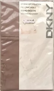 DKNY SOHO SOLIDS 350 RECUENTO DE HILOS ESTÁNDAR/QUEEN 2 FUNDAS DE ALMOHADA NUEVAS EN PAQUETE - Imagen 1 de 2