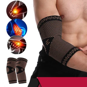 Copper Compression Sleeves Tennis Elbow Golf Elbow Tendonitis Orthopedic Brace - Picture 1 of 15