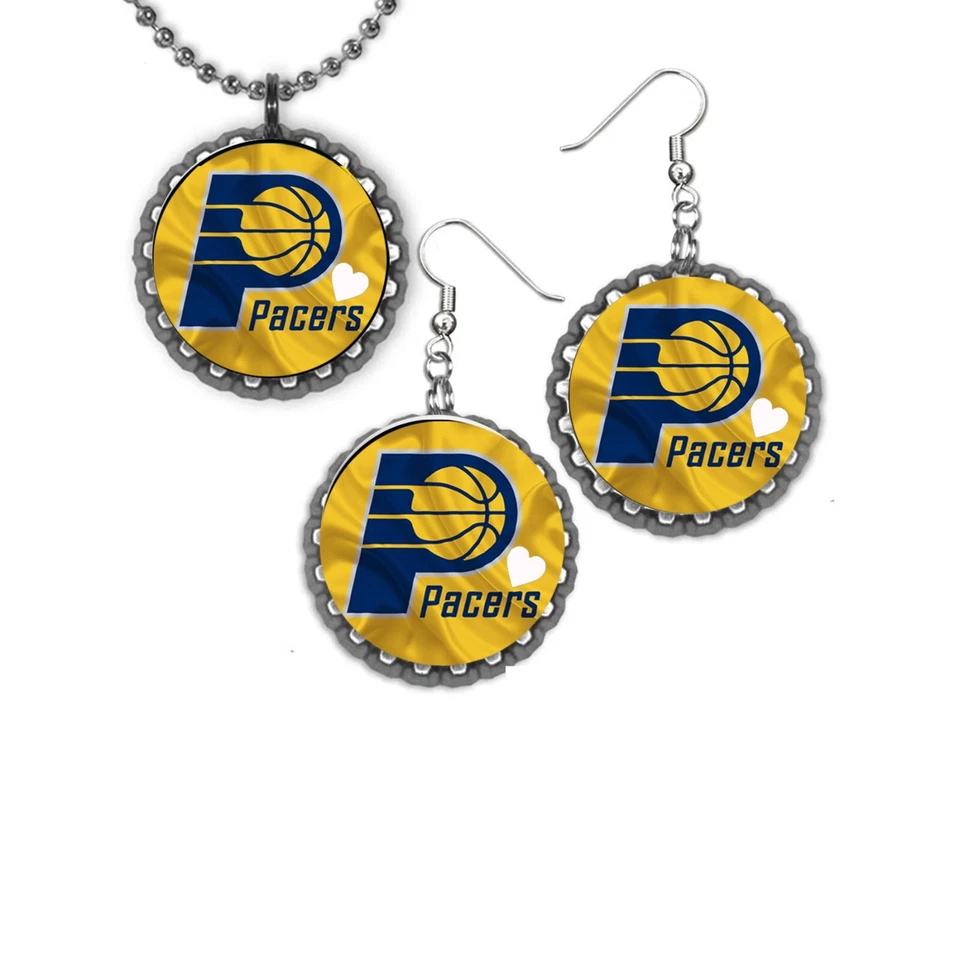 Indiana Pacers Conjunto de Pendientes y Collar Gran Regalo Color Plata Set Peso Ligero Foto 1 de 1