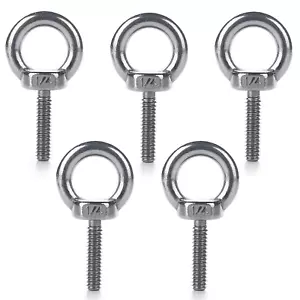 Eowpower 5 Pieces Stainless Steel 304 1/4" - 20 X 1 Inch Lifting Ring Eye Bolt - Picture 1 of 4