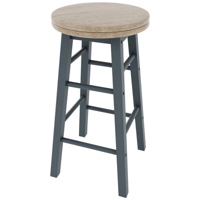Wooden Bar Stools Kitchen Stools Revolving Seat Breakfast Solid Pine Dining - Image 1 of 4