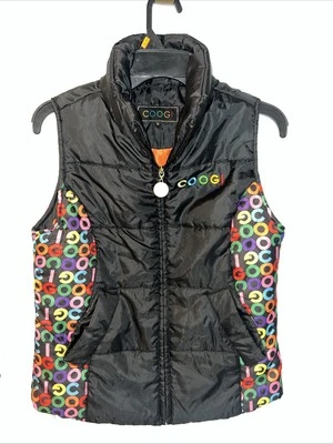 Coogi Women's Spell Out Colors Of The Rainbow Puffer Vest Size Medium - Image 1 of 4