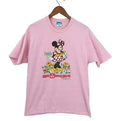 1980s Vintage Minnie Mouse Disney World T-Shirt Size XL (Gigi Hadid) Pink W159 - Image 1 of 4