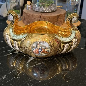 Vintage Le Mieux Porcelain Hand Decorated 24k Table Center Piece 12” - Picture 1 of 9