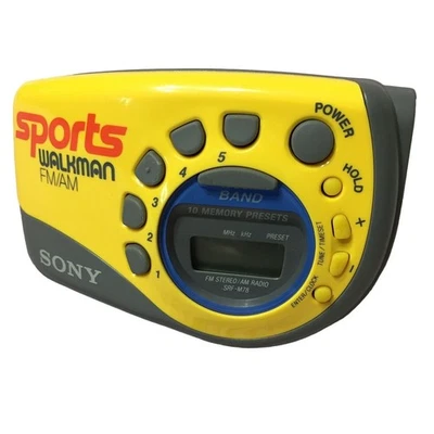 Radio Walkman Deportivo Sony SRF-M78 FM/AM Amarilla De Colección Con Brazalete Funciona Foto 1 de 4