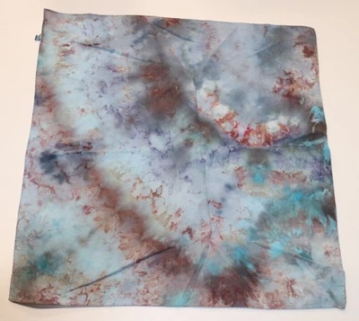 Tie Dye XL Bandana 24" x 24" Blue Lava Hot Spring 100% cotton - Image 1 of 2