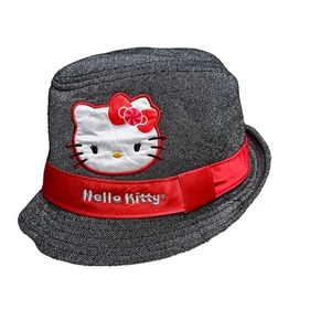 Hello Kitty Fedora Bucket Hat Grey, Silver Black and Red One Size - Picture 1 of 6
