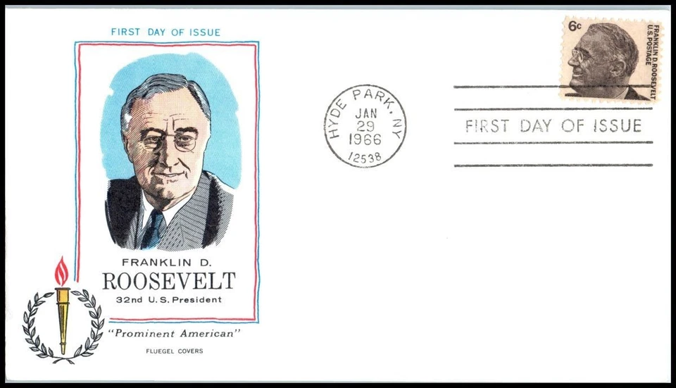 1966 Franklin D. Roosevelt Sc 1284 FDC with Fluegel cachet unaddressed UA - Image 1 of 1